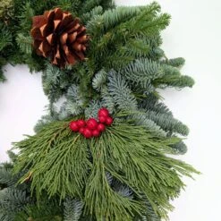 22 In. Live Noble Fir Wreath Chirstmas Wreath With Mixed Berries 8 22 In. Live Noble Fir Wreath Chirstmas Wreath With Mixed Berries -Christmas Decor Shop busco llc christmas wreaths iciwreath22 4f 1000