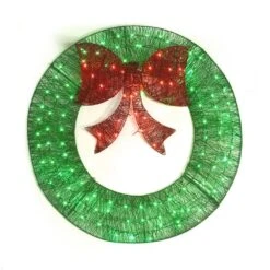 3 Ft. Green Pre-Lit Foldable Lighted Artificial Christmas Garland With LED Lights And Red Bow