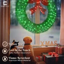 3 Ft. Green Pre-Lit Foldable Lighted Artificial Christmas Garland With LED Lights And Red Bow -Christmas Decor Shop caphaus christmas garland hdfw chmbt3601 gr hd 66 1000