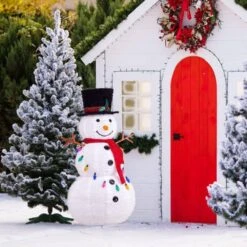 47.24 In. Tall Pre-lit Snowman Christmas Yard Decorations With 100-count Led White Lights -Christmas Decor Shop cenadinz christmas yard decorations ysdbiq38 1f 1000