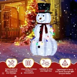 47.24 In. Tall Pre-lit Snowman Christmas Yard Decorations With 100-count Led White Lights -Christmas Decor Shop cenadinz christmas yard decorations ysdbiq38 fa 1000