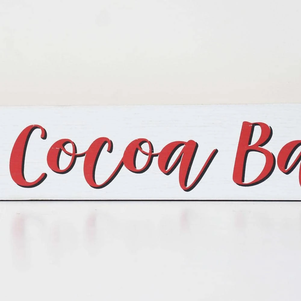 2.5 In. Wood Hot Cocoa Bar Sign Christmas Tabletop Sign 8 2.5 In. Wood Hot Cocoa Bar Sign Christmas Tabletop Sign - Image 6