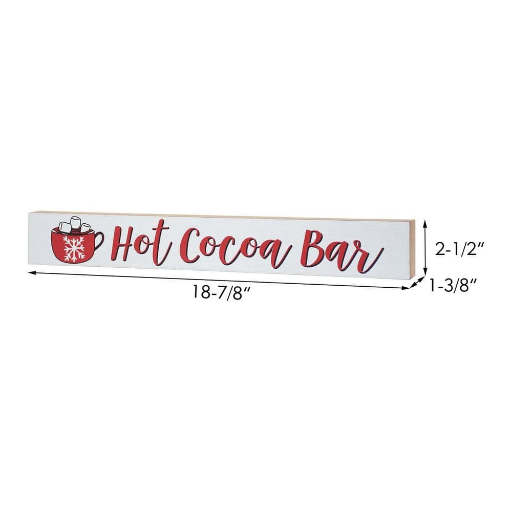 2.5 In. Wood Hot Cocoa Bar Sign Christmas Tabletop Sign 10 2.5 In. Wood Hot Cocoa Bar Sign Christmas Tabletop Sign - Image 8