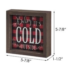 5.875 In. Wood Baby It's Cold Outside Christmas Tabletop Or Wall Decor -Christmas Decor Shop christmas centerpieces sg2213 fa 1000