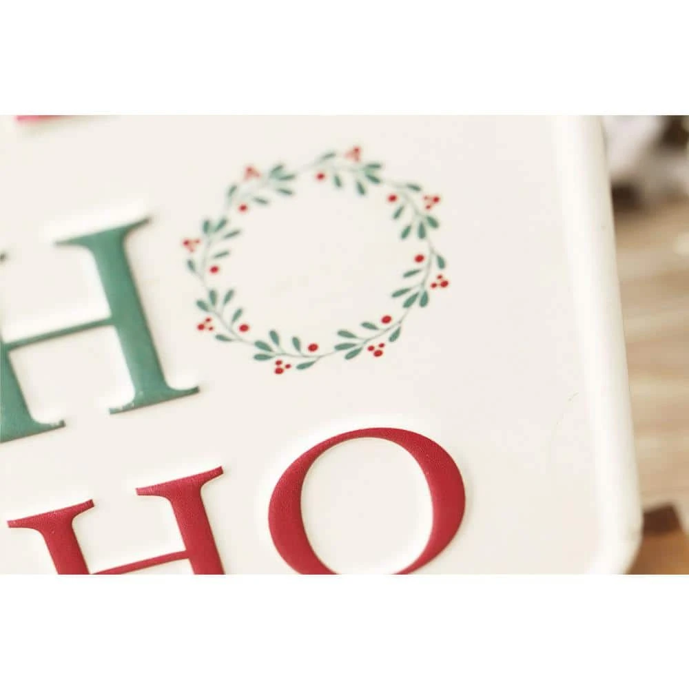 7.8 7 5 In. HO HO HO Christmas Tabletop Metal Sign With Solid Wood Stand 7 7.8 7 5 In. HO HO HO Christmas Tabletop Metal Sign With Solid Wood Stand - Image 5