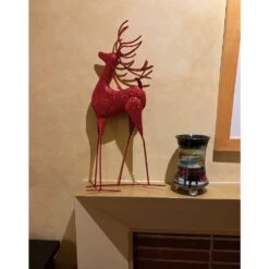 20 In. Red Metal Standing Reindeer (Set Of 2) -Christmas Decor Shop christmas figurines 8397 c3 1000