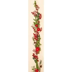 5 Ft. Weatherproof Berry, Apple Garland With Pinecone