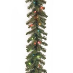 9 Ft. Kincaid Spruce Garland With Multicolor Lights