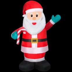 7 Ft. Tall Waving Santa With Candy Cane -Christmas Decor Shop christmas inflatables 116712x 1f 1000