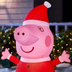 3.5 Ft. Inflatable Peppa Pig In Santa Outfit -Christmas Decor Shop christmas inflatables 118033 a0 1000