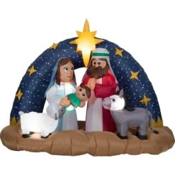 6 Ft. Large Snowy Night Nativity