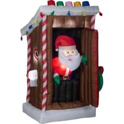 6 Ft. Tall Animated Santa's Outhouse 10 6 Ft. Tall Animated Santa's Outhouse -Christmas Decor Shop christmas inflatables 119298x 4f 1000