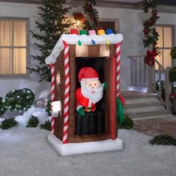 6 Ft. Tall Animated Santa's Outhouse 9 6 Ft. Tall Animated Santa's Outhouse -Christmas Decor Shop christmas inflatables 119298x c3 1000
