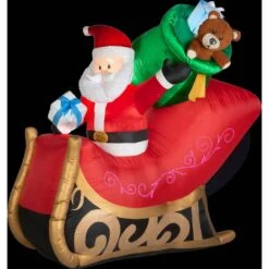 77.95 In. Tall Lightshow Airblown-Mixed Media-Sewn-in Micro LED Santa's Sleigh-LG 7 77.95 In. Tall Lightshow Airblown-Mixed Media-Sewn-in Micro LED Santa's Sleigh-LG -Christmas Decor Shop christmas inflatables 119835x 1f 1000