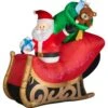 77.95 In. Tall Lightshow Airblown-Mixed Media-Sewn-in Micro LED Santa's Sleigh-LG -Christmas Decor Shop christmas inflatables 119835x 64 1000