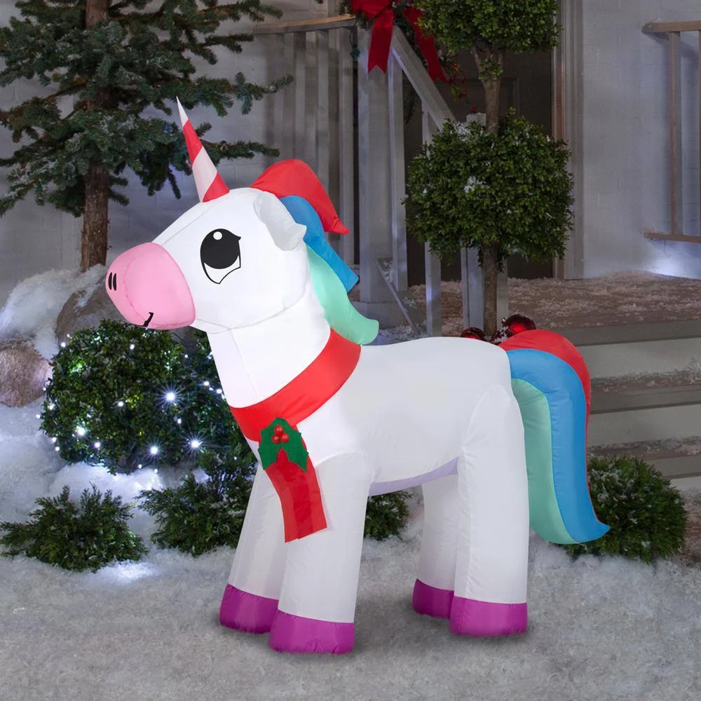 3.5 Ft. T X 3.5 Ft. W Christmas Airblown Unicorn-SM 4 3.5 Ft. T X 3.5 Ft. W Christmas Airblown Unicorn-SM - Image 2