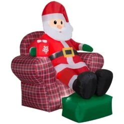 6 Ft. Tall X 5.4 Ft. W Christmas Inflatable Airblown-Santa In Recliner Scene