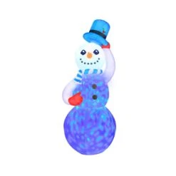 7 Ft. Inflatable Swirling Lights Snowman With Tipping Hat