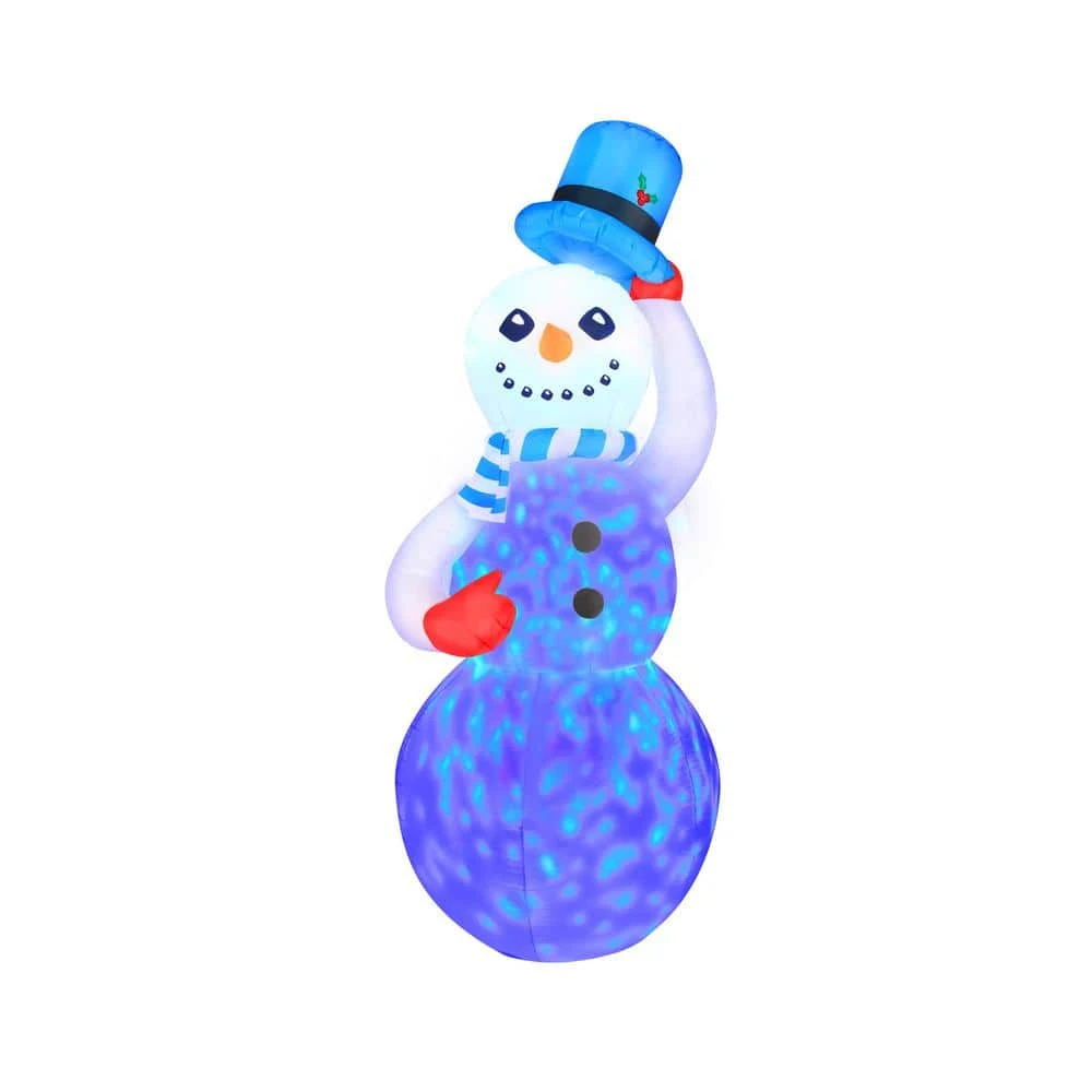 7 Ft. Inflatable Swirling Lights Snowman With Tipping Hat 3 7 Ft. Inflatable Swirling Lights Snowman With Tipping Hat