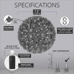 7.5 In. 120-Light LED Pink Decorative Starlight Sphere -Christmas Decor Shop christmas novelty lights 76524 1f 1000