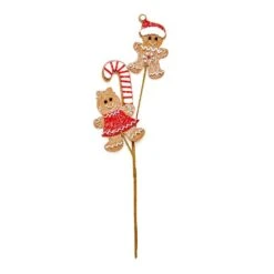 12 In. Christmas Teddy Bear With C And Y Cane Ornament Pick, Set Of 3
