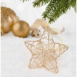 Handcrafted Gold And Silver Wire Wrapped Star Christmas Ornament (4-Pack) -Christmas Decor Shop christmas ornament sets 2880a0084d9348 44 1000