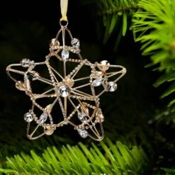 Shining Gold/Silver Crystal Chain Wrapped Star Christmas Ornament (4-Pack) -Christmas Decor Shop christmas ornament sets 4480a0084d9348 31 1000