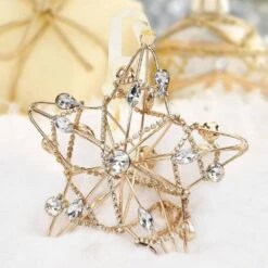 Shining Gold/Silver Crystal Chain Wrapped Star Christmas Ornament (4-Pack) -Christmas Decor Shop christmas ornament sets 4480a0084d9348 76 1000