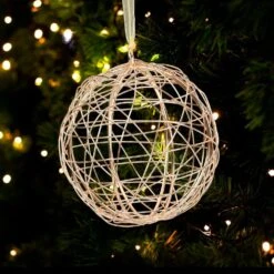 Handcrafted Gold And Silver Wire Wrapped Globe Christmas Ornament (4-Pack) -Christmas Decor Shop christmas ornament sets holid09808mlt0101 31 1000
