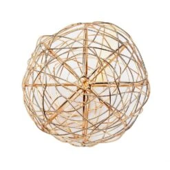 Handcrafted Gold And Silver Wire Wrapped Globe Christmas Ornament (4-Pack) -Christmas Decor Shop christmas ornament sets holid09808mlt0101 4f 1000