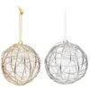 Handcrafted Gold And Silver Wire Wrapped Globe Christmas Ornament (4-Pack) -Christmas Decor Shop christmas ornament sets holid09808mlt0101 64 1000