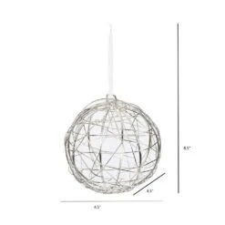 Handcrafted Gold And Silver Wire Wrapped Globe Christmas Ornament (4-Pack) -Christmas Decor Shop christmas ornament sets holid09808mlt0101 76 1000