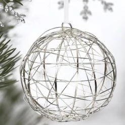 Handcrafted Gold And Silver Wire Wrapped Globe Christmas Ornament (4-Pack) -Christmas Decor Shop christmas ornament sets holid09808mlt0101 d4 1000
