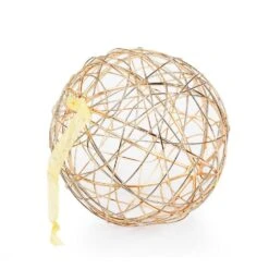 Handcrafted Gold And Silver Wire Wrapped Globe Christmas Ornament (4-Pack) -Christmas Decor Shop christmas ornament sets holid09808mlt0101 fa 1000