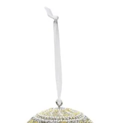 Moon SIlver And Gold Glistening Crystal Flower Handcrafted Globe Christmas Ornament (4-Pack) -Christmas Decor Shop christmas ornament sets holid09814mlt0101 c3 1000