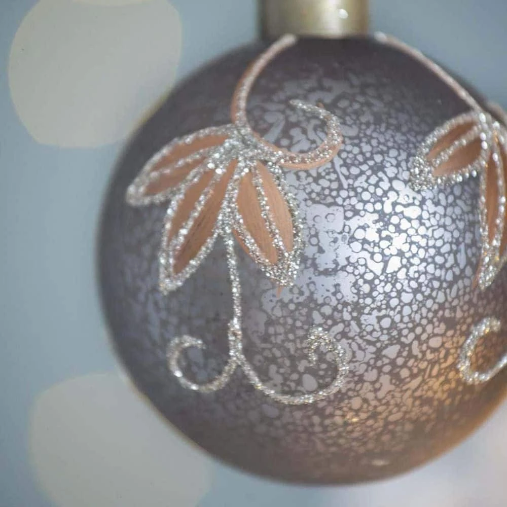 Holiday 3 In. Silver Christmas Ball Ornaments, Glass Decorative Hanging Ball Christmas Tree Ornaments (12-Pack) 5 Holiday 3 In. Silver Christmas Ball Ornaments, Glass Decorative Hanging Ball Christmas Tree Ornaments (12-Pack) - Image 3