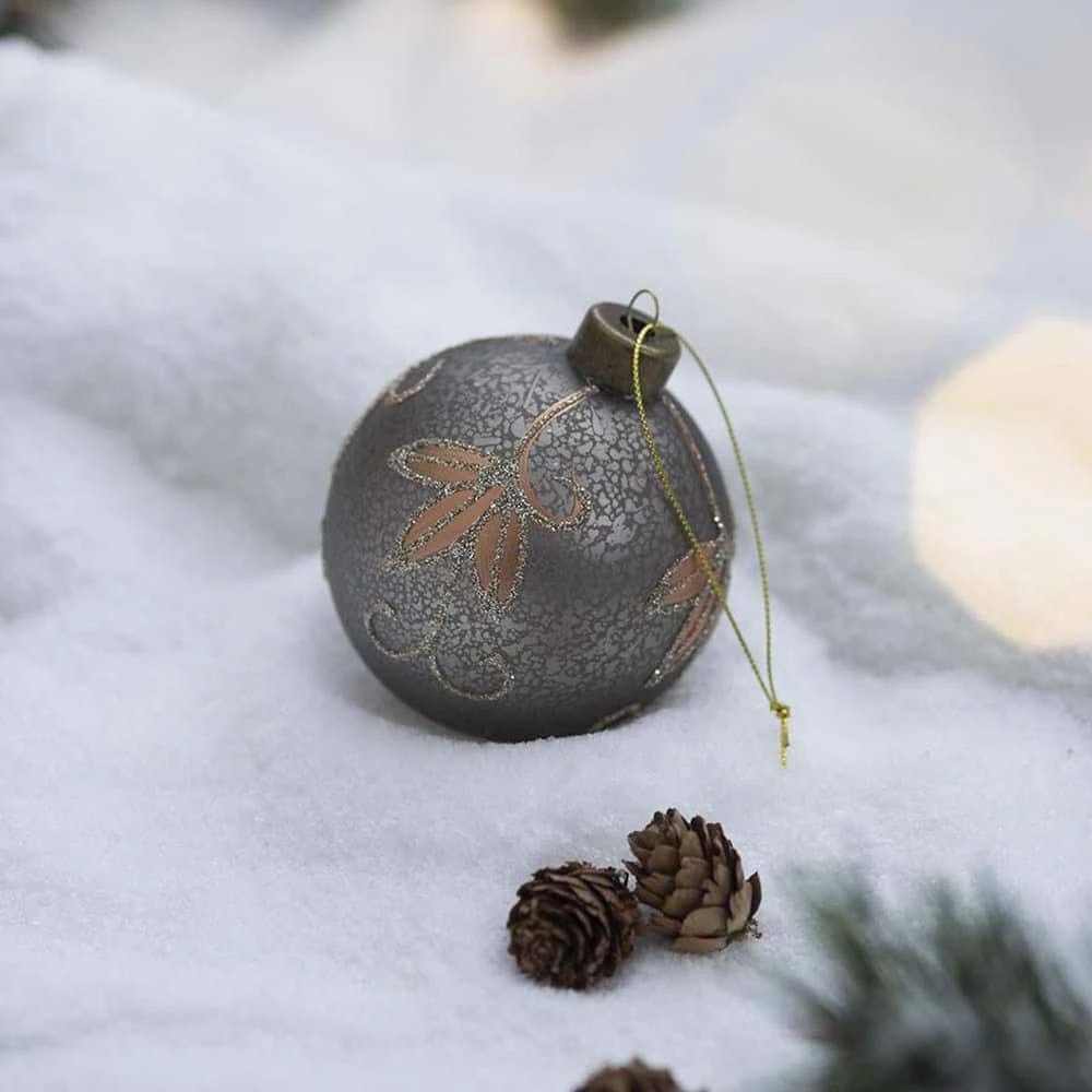 Holiday 3 In. Silver Christmas Ball Ornaments, Glass Decorative Hanging Ball Christmas Tree Ornaments (12-Pack) 4 Holiday 3 In. Silver Christmas Ball Ornaments, Glass Decorative Hanging Ball Christmas Tree Ornaments (12-Pack) - Image 2