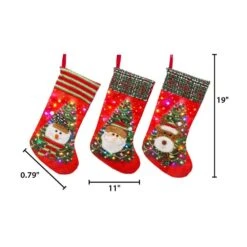 18.5 In. H B/O Lighted Stockings, Assorted Styles (Set Of 3) -Christmas Decor Shop christmas stockings 2618170ec 4f 1000