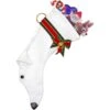 22 In. White Greyhound Dog Faux Fur Christmas Stocking 2 22 In. White Greyhound Dog Faux Fur Christmas Stocking -Christmas Decor Shop christmas stockings hh08 64 1000
