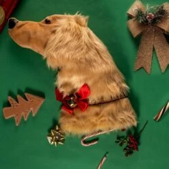 22 In. Golden Retriever Dog Faux Fur Christmas Stocking -Christmas Decor Shop christmas stockings hh11 44 1000