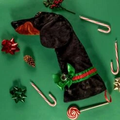 22 In. Black And Tan Dachshund Dog Faux Fur Christmas Stocking -Christmas Decor Shop christmas stockings hh16 44 1000