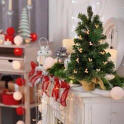 Rudolph In Santa Hat 20-Count Battery Operated White LED Christmas String Lights On/Off/Twinkle/Timer -Christmas Decor Shop christmas string lights 49443 myt 31 1000