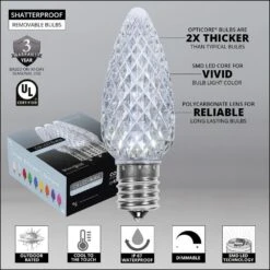 OptiCore 24 Ft. 25-Light Cool White LED Faceted C9 String Light Set -Christmas Decor Shop christmas string lights 78137 4f 1000