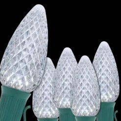 OptiCore 24 Ft. 25-Light Cool White LED Faceted C9 String Light Set