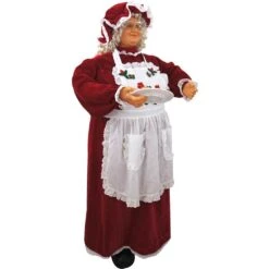 36 In. Christmas Baking Mrs. Claus With Apron, Christmas Cookies, Music And Motion -Christmas Decor Shop christmas time christmas figurines ct mc036 2rd7 77 1000