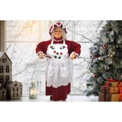 36 In. Christmas Baking Mrs. Claus With Apron, Christmas Cookies, Music And Motion -Christmas Decor Shop christmas time christmas figurines ct mc036 2rd7 fa 1000