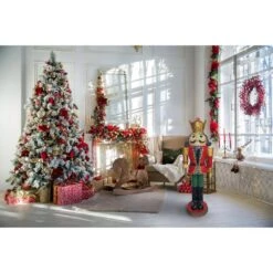 48 In. Red Resin Christmas Nutcracker King Wearing A Crown With LED Light -Christmas Decor Shop christmas time christmas figurines ct rs048nc1 rd1 66 1000