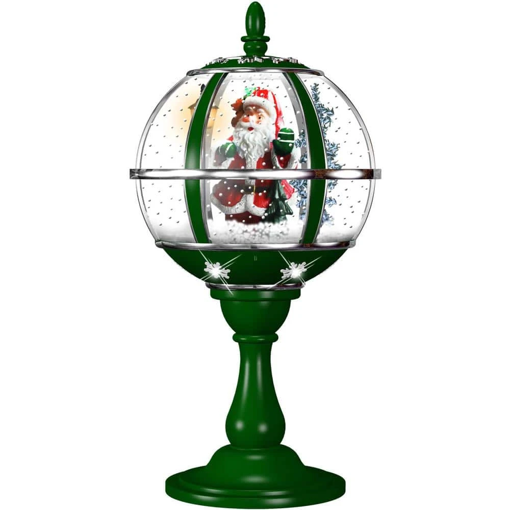 23 In. Christmas Musical Snow Globe With Santa Scene, Cascading Snow And Christmas Carols 3 23 In. Christmas Musical Snow Globe With Santa Scene, Cascading Snow And Christmas Carols
