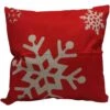 15.5 In. Red And White Snowflake Christmas Throw Pillow -Christmas Decor Shop christmas time christmas textiles ct xmasplw red1 64 1000
