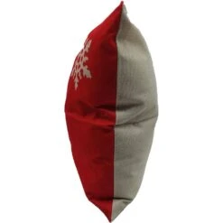 15.5 In. Red And White Snowflake Christmas Throw Pillow -Christmas Decor Shop christmas time christmas textiles ct xmasplw red1 a0 1000